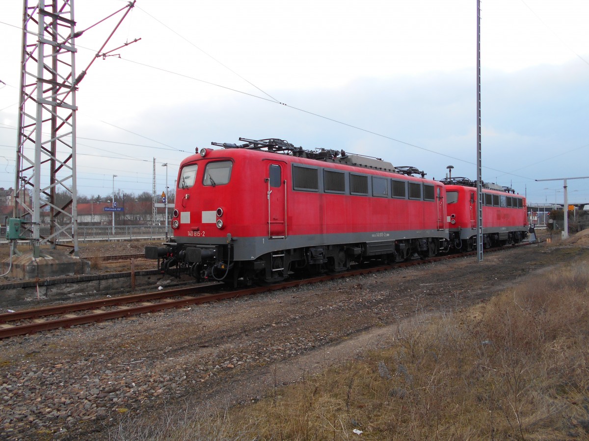 BR 140 2x Erfurter Bahnservice im Bf Eberswalde 03.03.2016