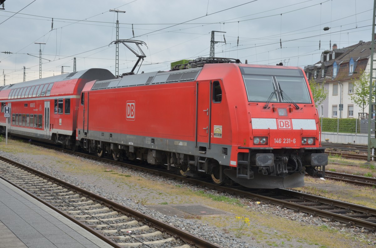 BR 146 231 6 am 19. April in Offenburg 