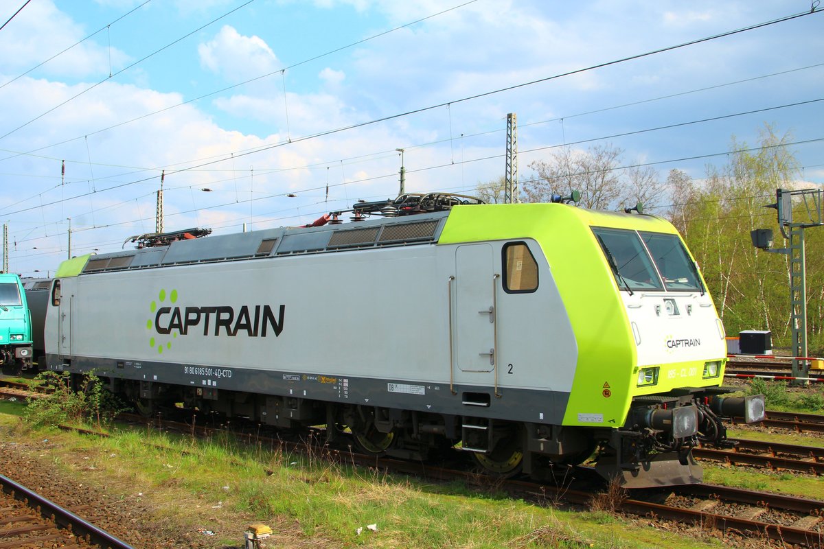 BR 185 501 auf dem Abstellgleis am Krefelder HBF (07.04.2019)