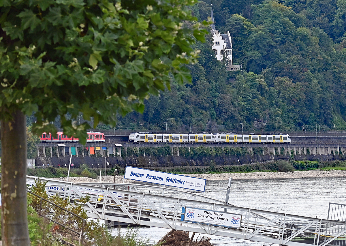 BR 460 und BR 620 begegnen sich am Rheinufer bei Remagen - 19.09.2021