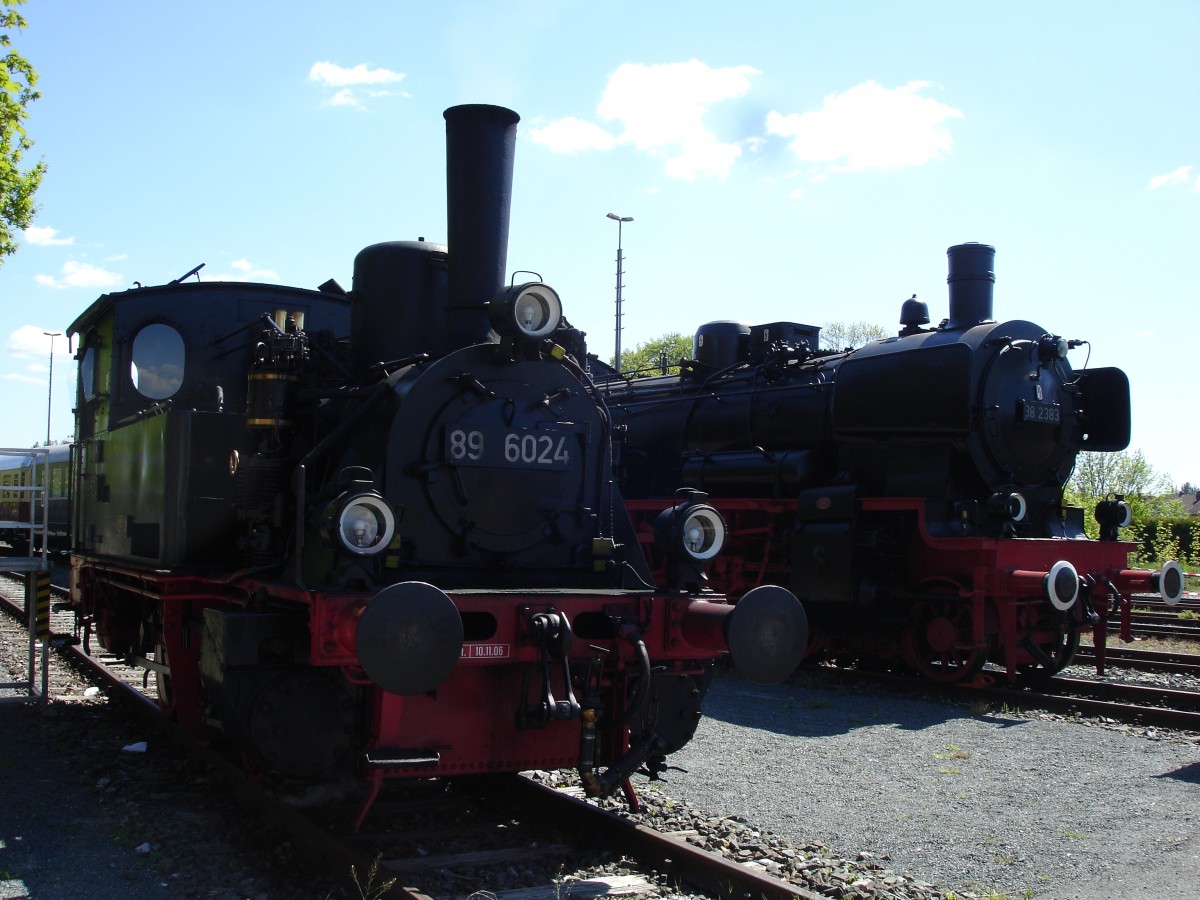 BR 89 06024 DB Neuenmarkt-Wirsberg, DDM Deutsches Dampflokmuseum 10-05-2008 - Bahnvideos in Youtube - http://www.youtube.com/user/cortiferroviariamato/videos - Auch 103 245 mit altes Logo und CNL in Innsbruck,Taurus  Cobra  und Guterzuge am Brenner (BLS,Lokomotion,FS,TX Logistics,MRCE) - 2014