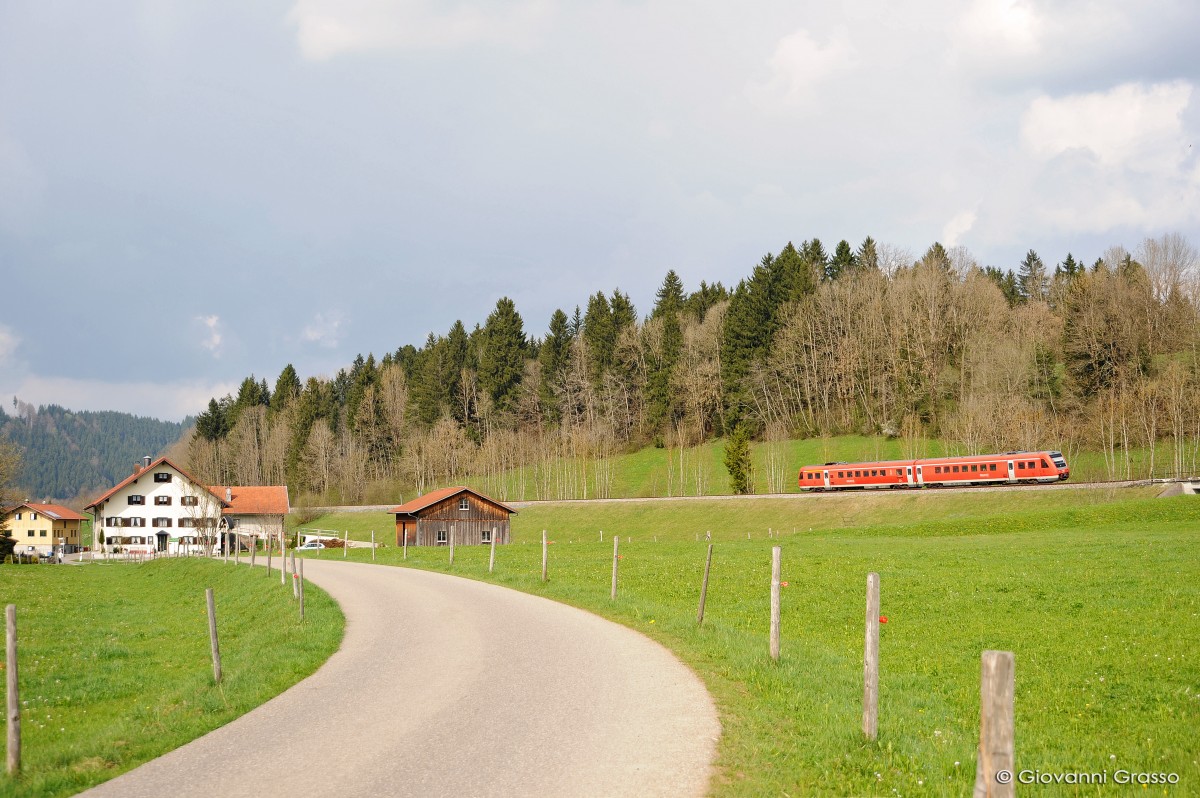 BR612 DB espleta il RE3190 Immenstadt Lindau - Oberthalhofen 12.04.2014
