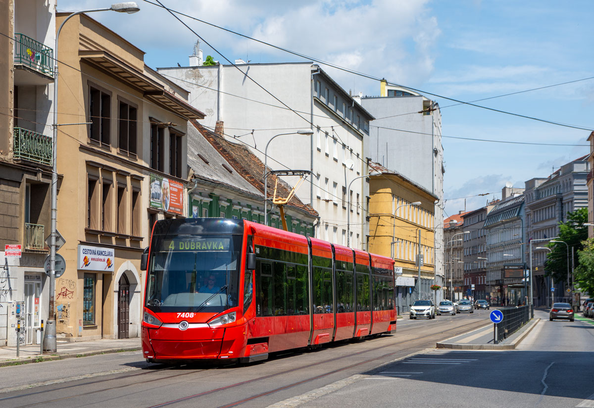 Bratislava 

DPB Skoda 29T, 7408 als Linie 4, Mariánska, 04.06.2022