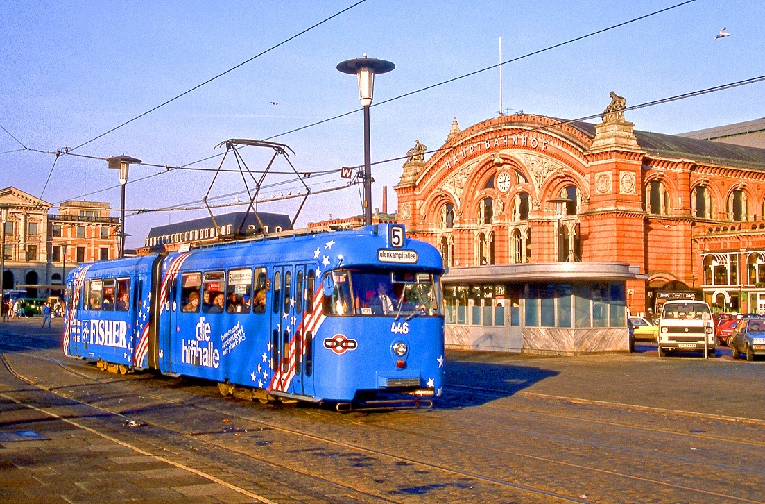 Bremen 446, Am Hauptbahnhof, 11.01.1989.
