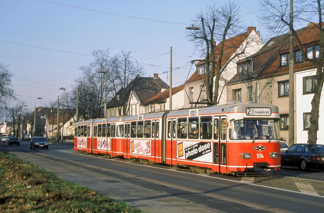 Bremen 514 + 714, Sebaldsbrücker Heerstraße, 11.01.1989.
