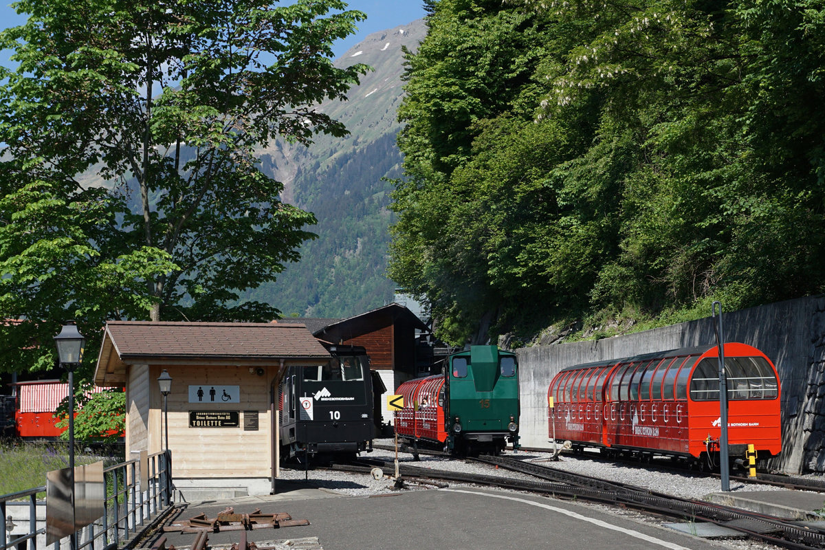 BRIENZ-ROTHORN-BAHN
Eisenbahnromantik vom 18. Mai 2018 im BRB Bahnhof Brienz.
Bahnhofsidylle Brienz.
Foto: Walter Ruetsch