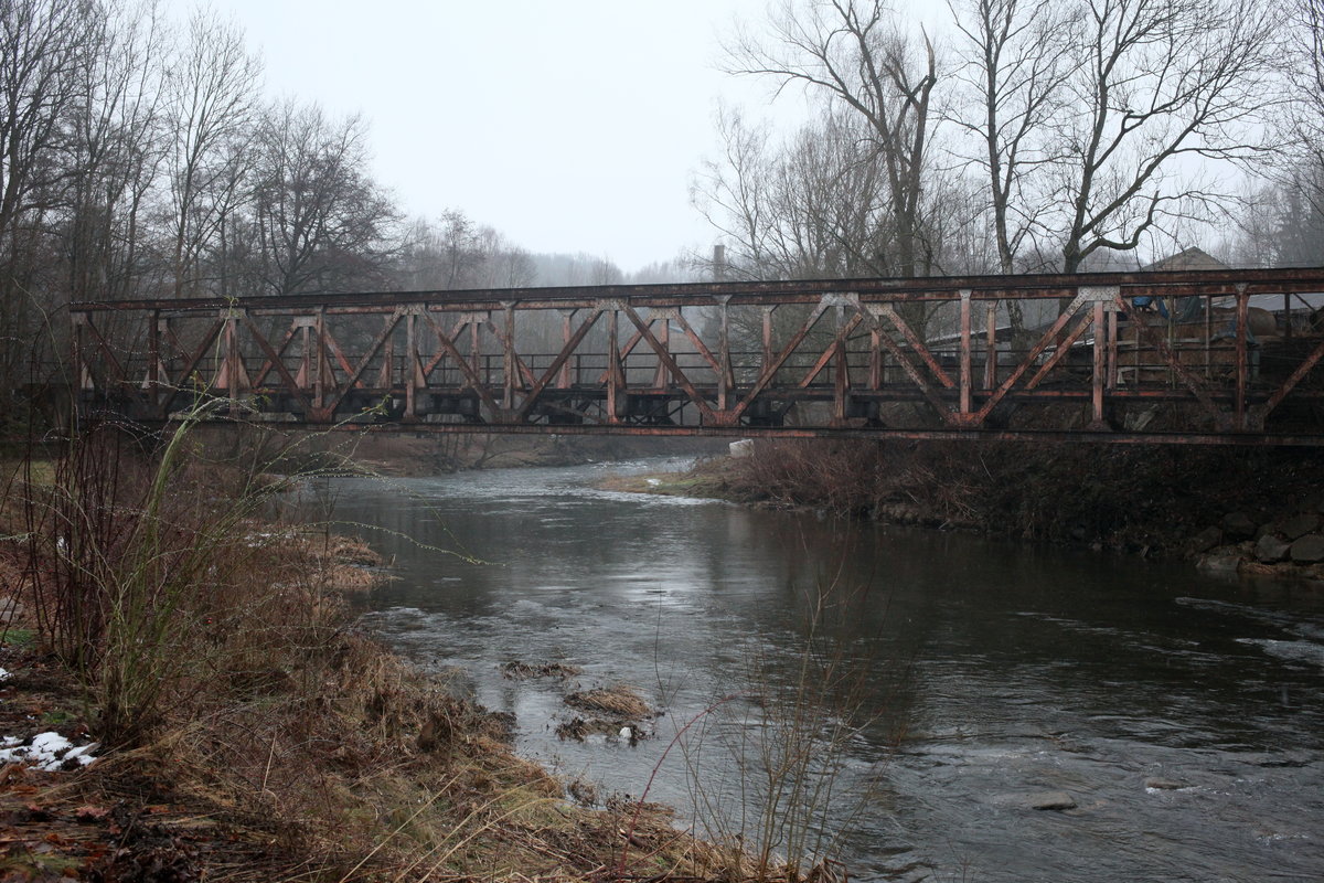 Brücke über die Freiberger Mulde , stillgelegte Strecke 164h  Nossen-Wilsdruff.
02.02.2019 11:36 Uhr.