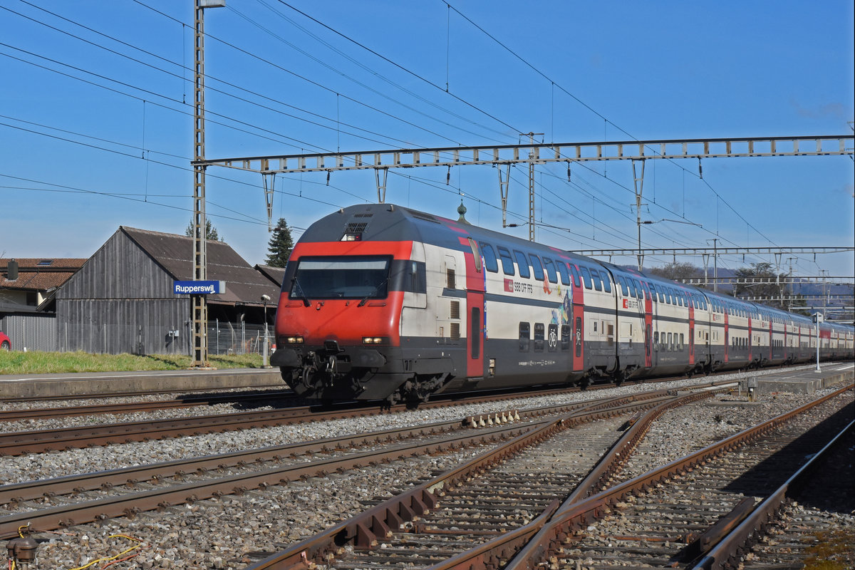 Bt 50 85 26-94 907-0 durchfährt den Bahnhof Rupperswil. Die Aufnahme stammt vom 24.02.2020.