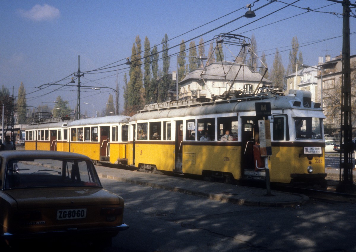Budapest BKV SL 18 (Tw 3386) am 20. Oktober 1979.