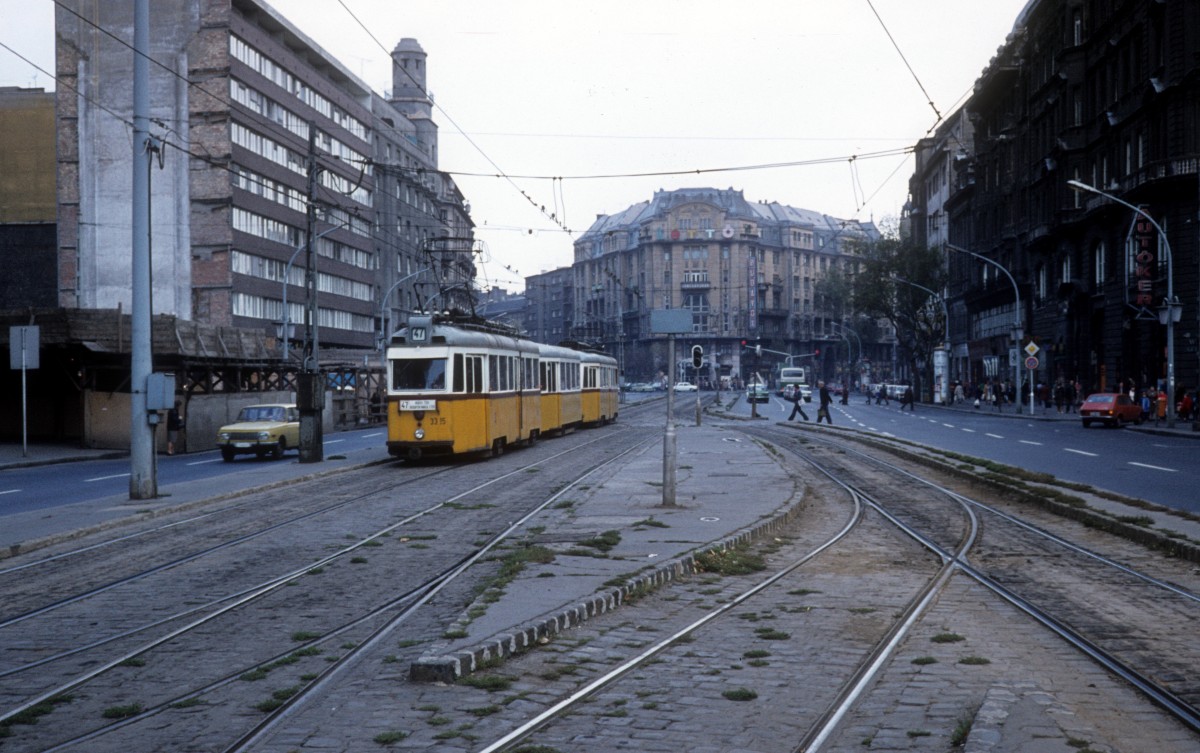 Budapest BKV SL 47 (Tw 3315) Engels Tr am 20. Oktober 1979.