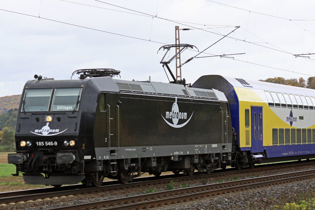 B Km 75,1  185 546-9 Metronom in schwarz am 21.10.13  13:35 in Richtung Gttingen