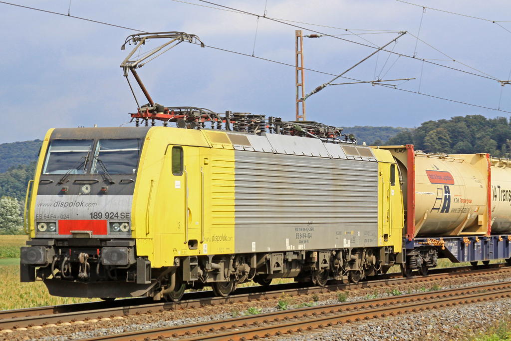 B Km 75,1 Dispolok 189 924SE am 09.09.13  13:49 mit Tankcontainern in Richtung Gttingen