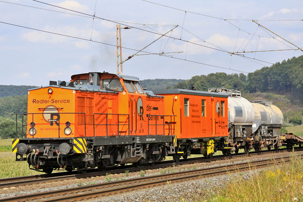 B Km 75,1 Lok 18 von Redler-Service am 23.08.13  15:57 in Richtung Gttingen