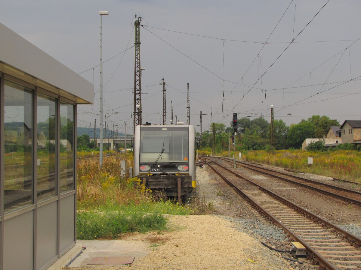 Burgenlandbahn 672 911 am 08.09.2013 abgestellt in Naumburg (Saale) Hbf.