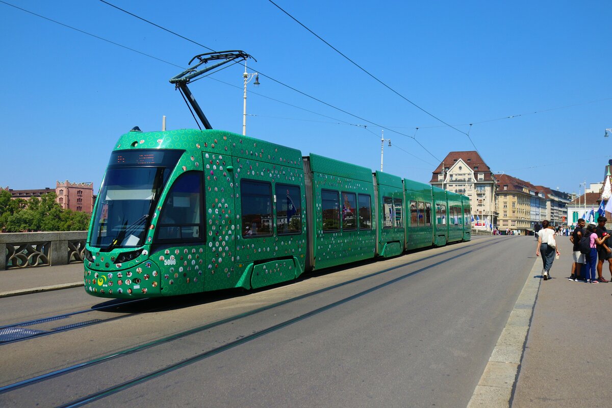 BVB Basel Bombardier Flexity Be6/8 Wagen 5006 am 11.07.23 in Basel