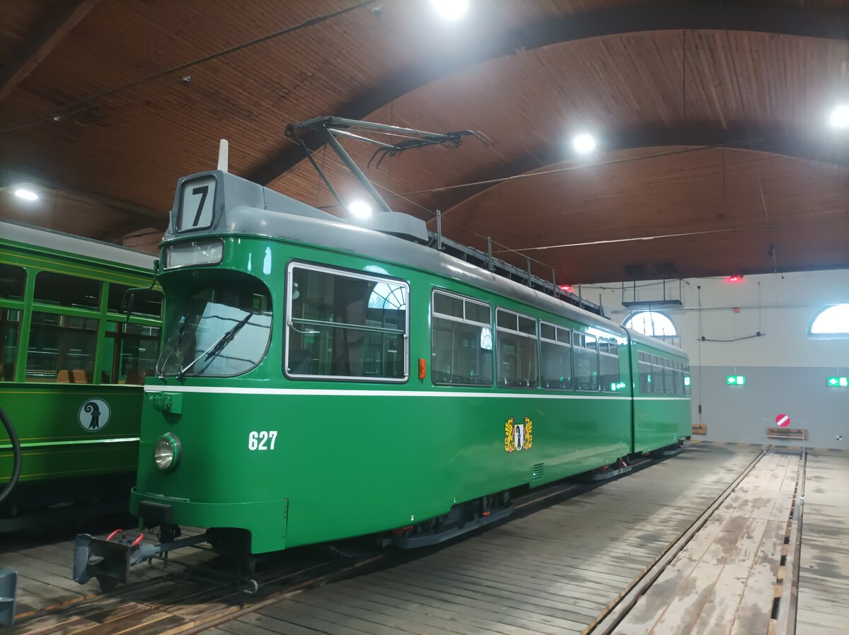 BVB Be 4/6 627 als Partytram am 18.6.23 im Tram Depot Dreispitz 