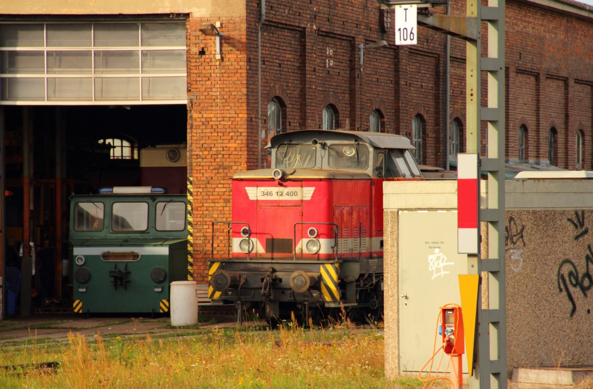 BW Gotha am 19.09.2011. mit einem ASF und der 346 12 400. (Bild wurde vom Bahnsteig aus gemacht)