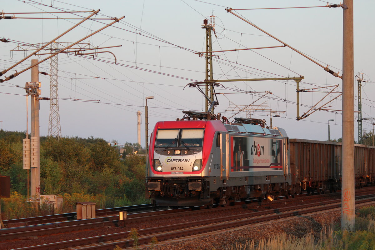 Caprain 187 014 am 07.09.2016 auf Strecke von Leipzig Stahmeln nach Schkeuditz.