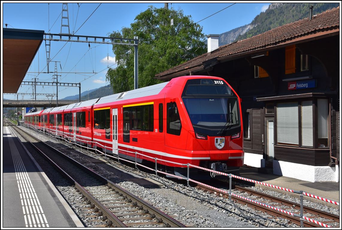 Capricorn ABe 4/16 3115 und 3114 werden in Felsberg getestet und für die Inbetriebsetzung vorbereitet. (23.04.2020)