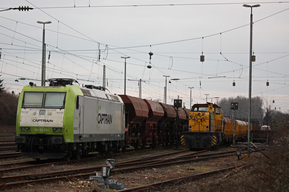 Captrain 185-CL 007  Sir Rainer  am 17.3.13 abgestellt in Dsseldorf-Rath.