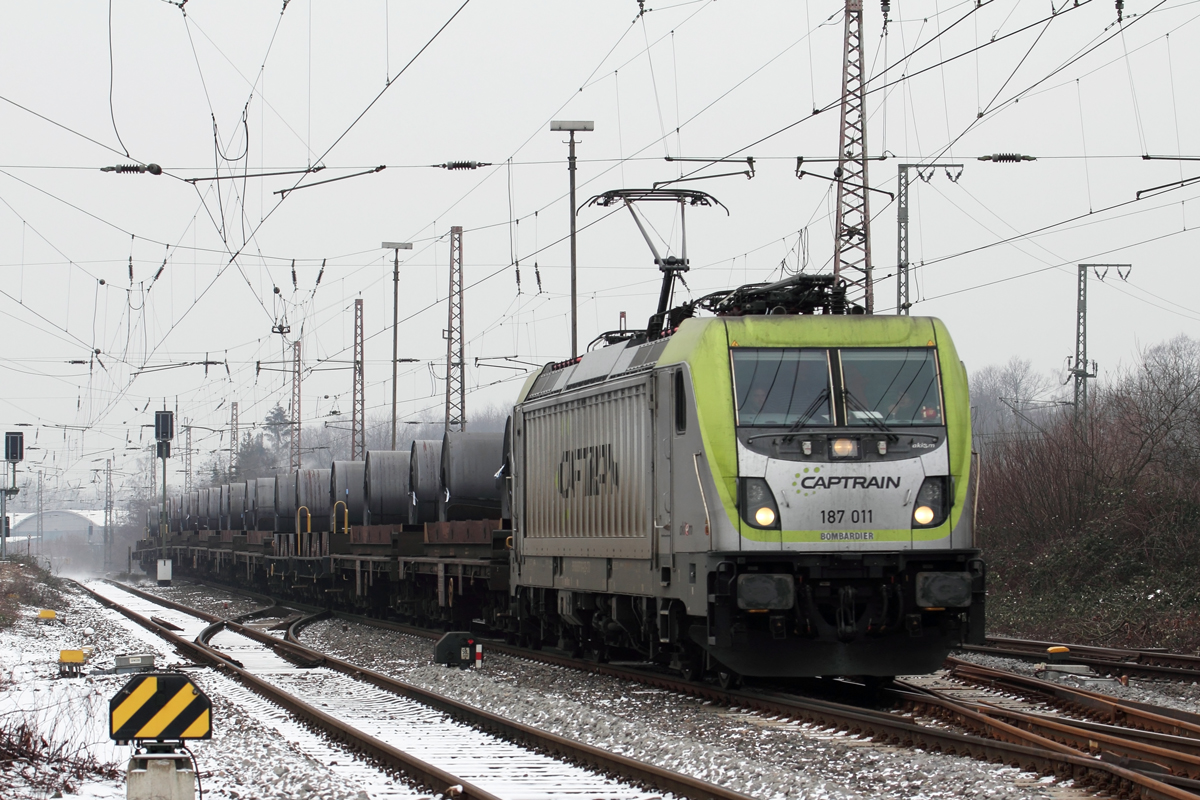 Captrain 187 011 in Recklinghausen-Ost 24.1.2019