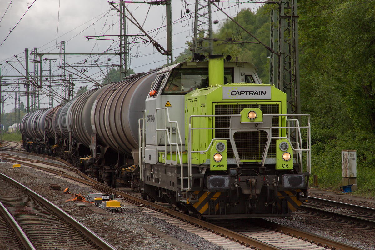 Captrain 650 091-8 mit einem Kesselzug in Hamburg Harburg, am 17.05.2019.