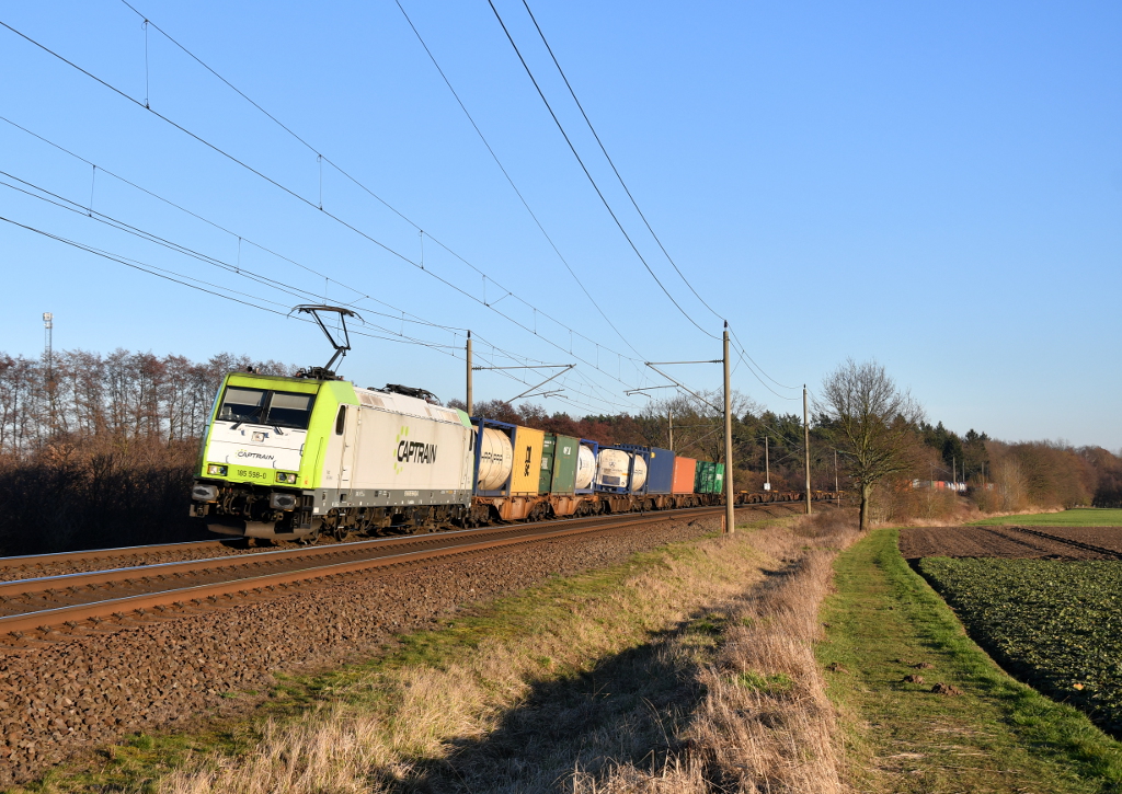 Captrain/ITL 185 598 mit DGS 99769 (Franfurt(Oder) Oderbrücke-Hamburg Waltershof Dradenau) am 14.02.2019 in Müssen 