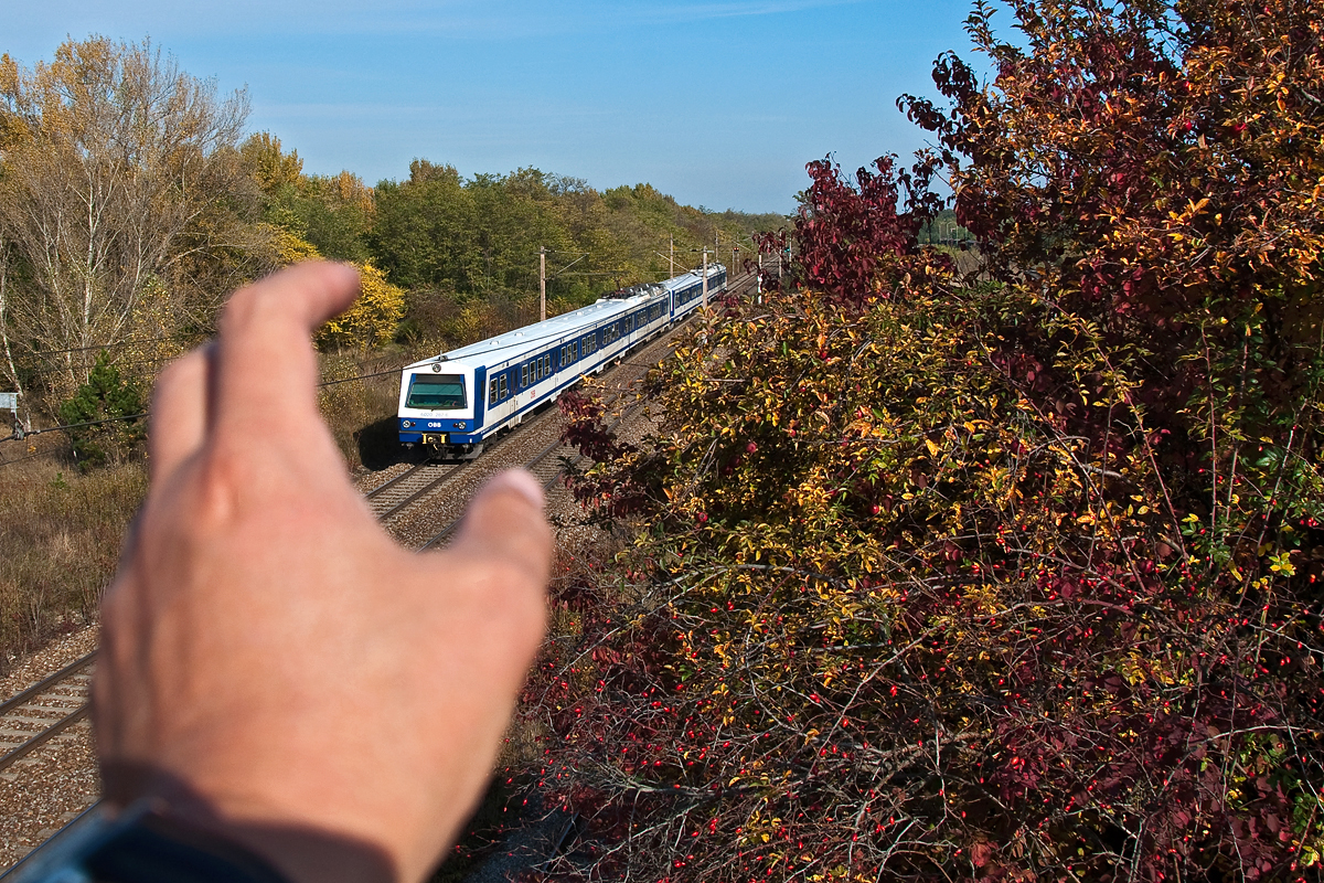  Catch Me If You Can  - kleine Spielerei mit S - Bahn bei Strasshof, am 15.10.2013.