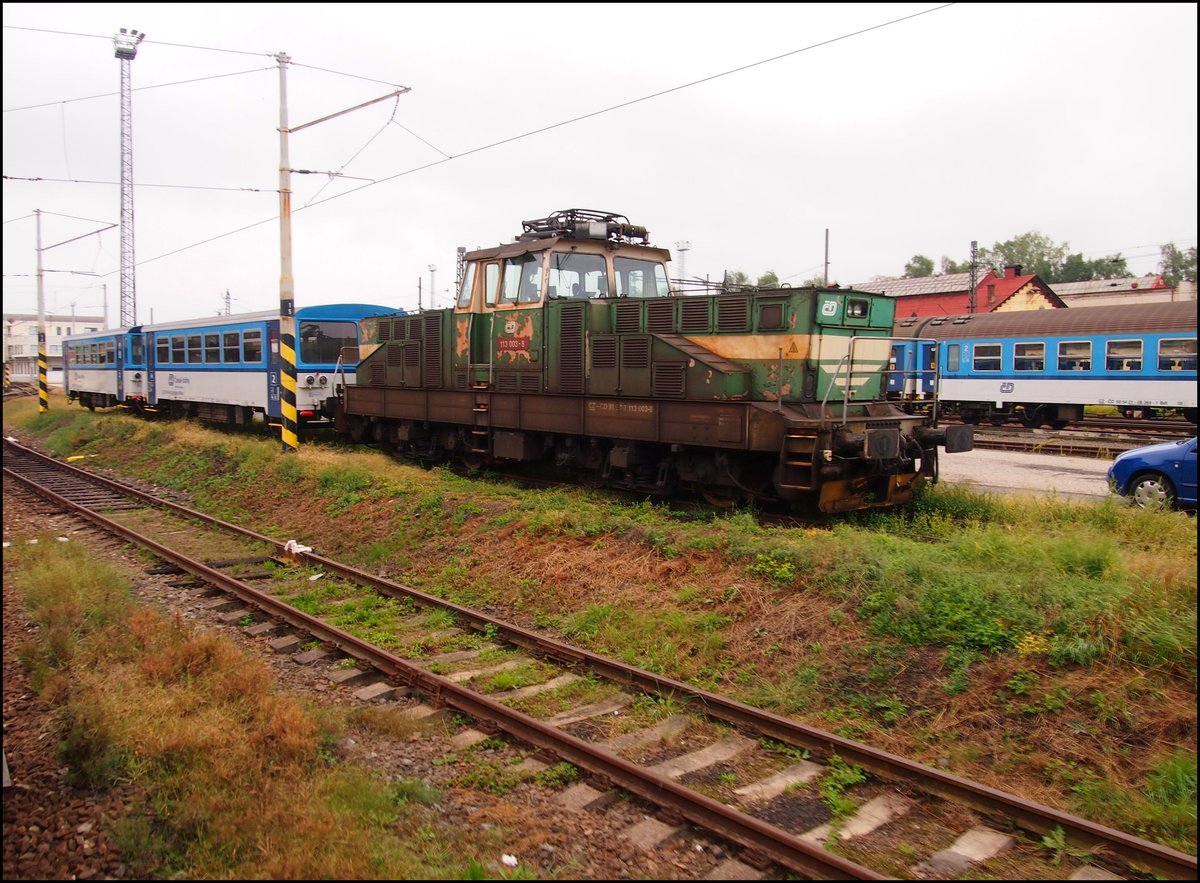CD 113 003-8 im Bahnhof Veselí nad Lužnicí am 1. 9. 2020