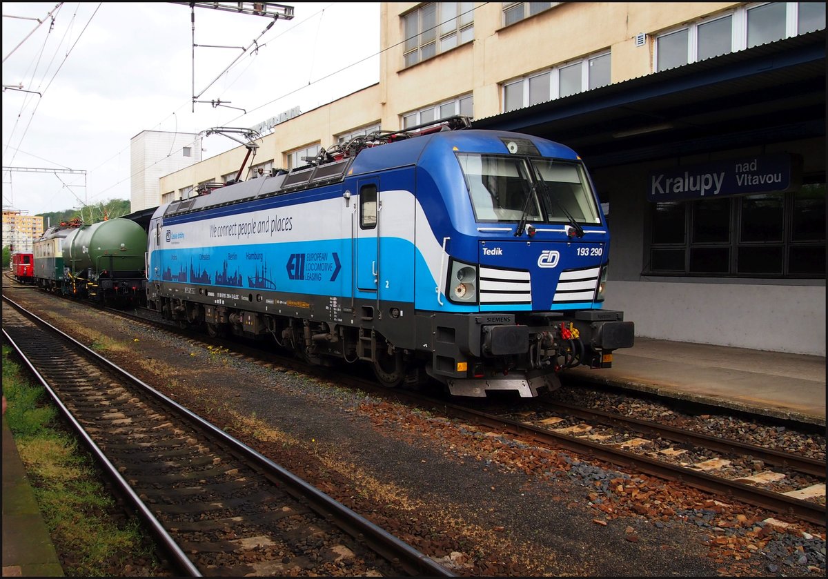 CD 193 290-4 Vectron in HBf. Kralupy nad Vltavou. Tag der Eisenbahn am 27.04.2019.