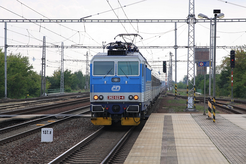 CD 362 023-4 am 08.September 2018 im Bahnhof Stare Mesto u Uherske Hradiste.