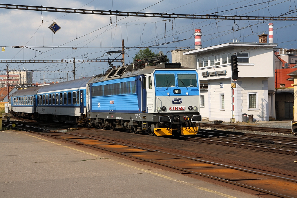 CD 362 087-9 am 28.Juli 2018 im Bahnhof Brno hlavni nadrazi.