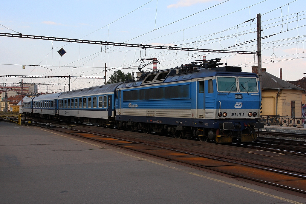 CD 362 118-2 am 18.August 2018 im Bahnhof Brno hl.n..
