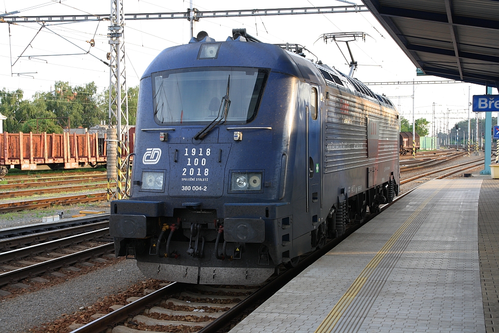 CD 380 004-2 am 20.Juli 2019 im Bahnhof Breclav.