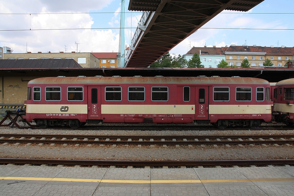 CD 50 54 28-29 026-4 Btx am 14.Juli 2018 im Bahnhof Znojmo.