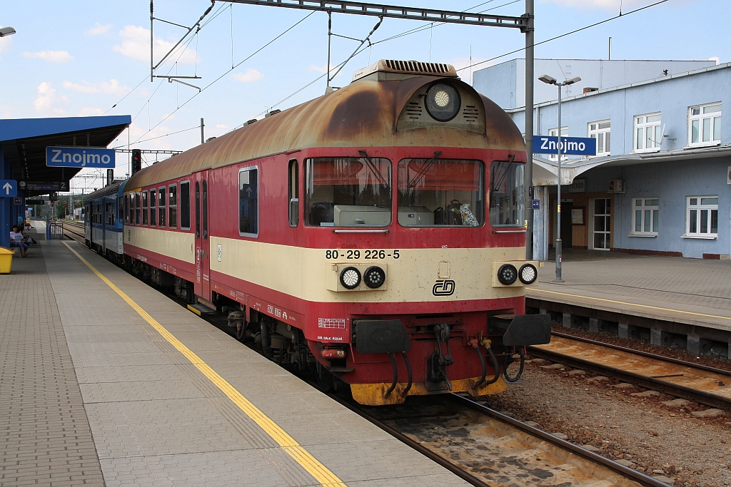 CD 50 54 80-29 226-5 ABfbrdtn als erstes Fahrzeug des Os 4511 (Znojmo - Novosedly) am 14.Juli 2018 im Bahnhof Znojmo.
