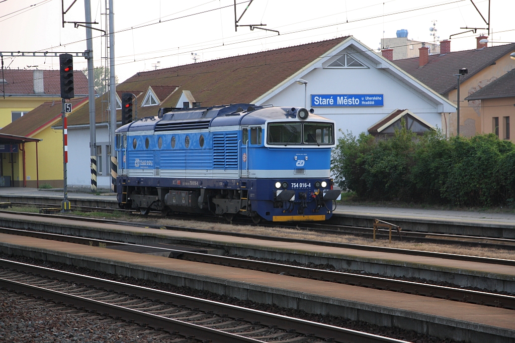 CD 754 016-4 am 08.September 2018 im Bahnhof Stare Mesto u Uherske Hradiste.