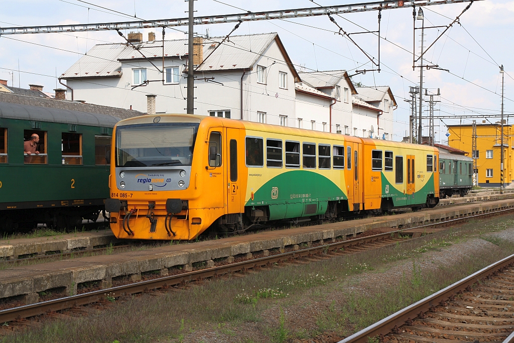 CD 814 085-7/914 085-6 am 21.Juli 2018 im Bahnhof Letohrad.