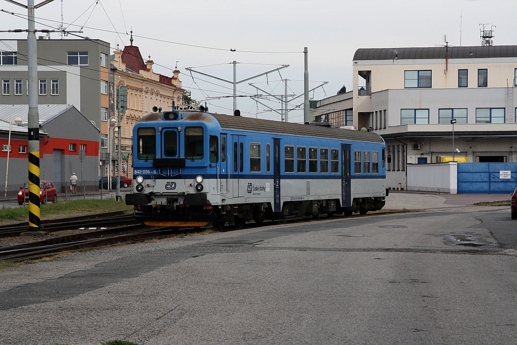 CD 842 036-6 als Verschubfahrt am 25.August 2018 im Bahnhof Tabor.