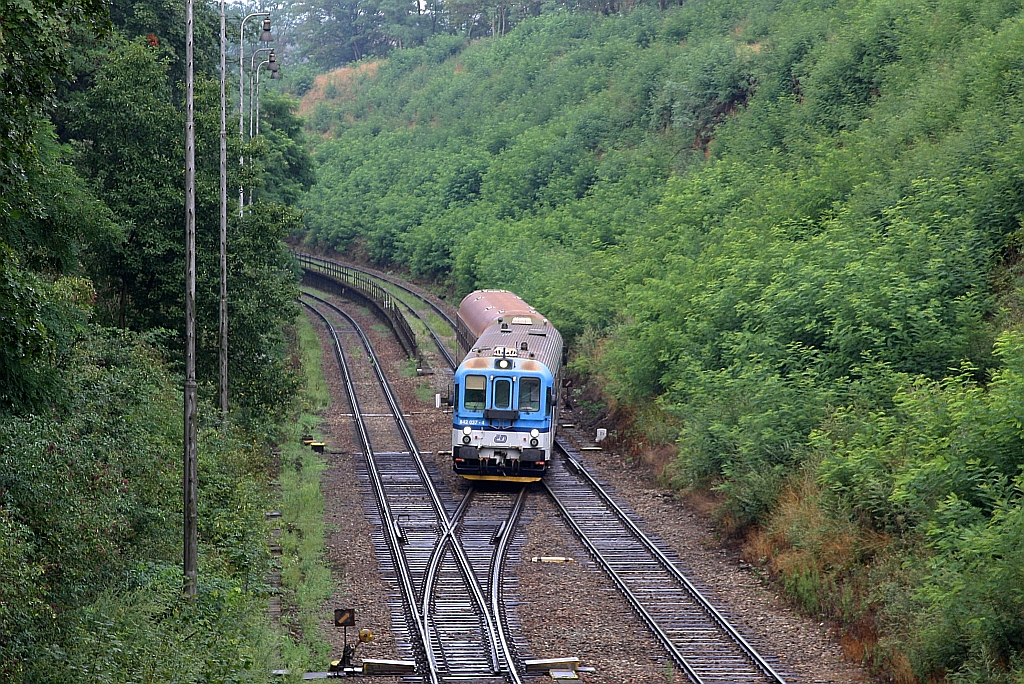 CD 842 037-4 fährt am 03.August 2019 als Os 4807 (Jihlava - Brno hl.n.) in den Bahnhof Strelice ein.
