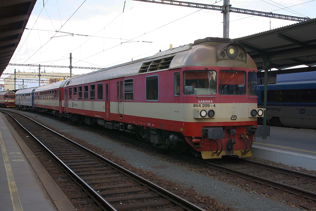 CD 854 209-4 am 28.Juli 2018 im Bahnhof Brno hlavni nadrazi.