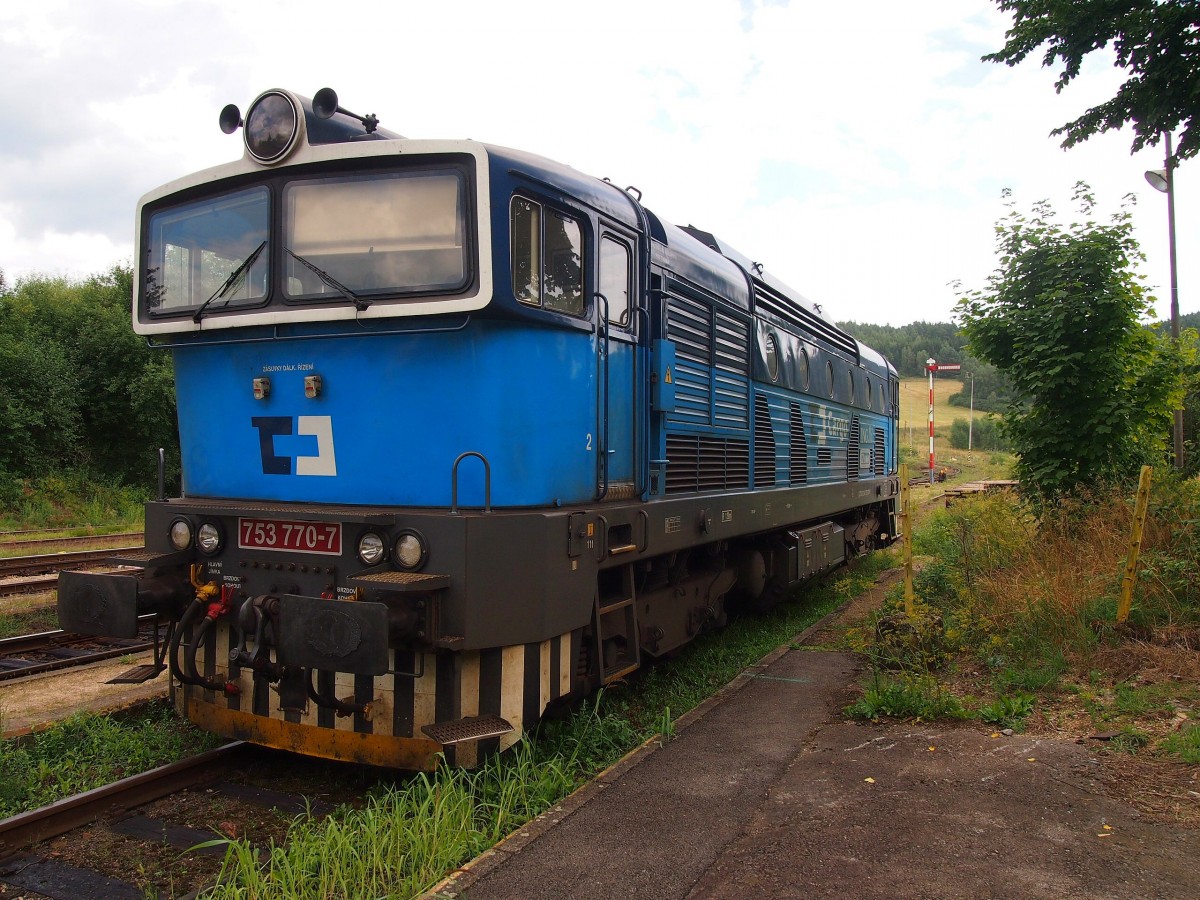 CD Cargo 753 770-7 auf Bahnhof Kjov am 15.8.2013.