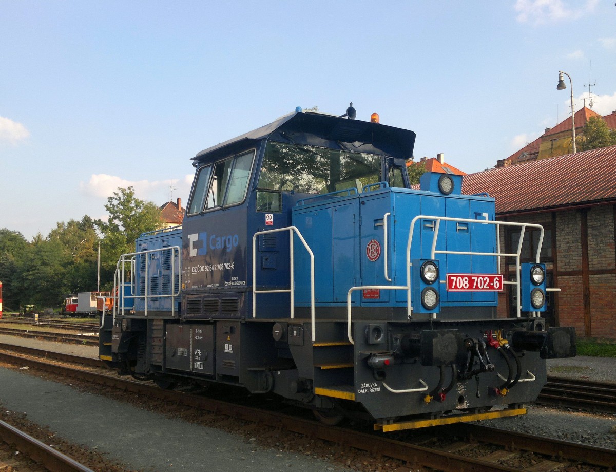 CD Cargo Rangierlok 708 702-6 in Rakovnik am 22.8.2013.