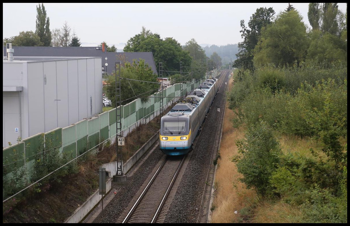 CD Pendolino 681002-2 verlässt hier am 18.08.2020 um 07.02 Uhr Mariansky Lazne in Richtung Plzen. 