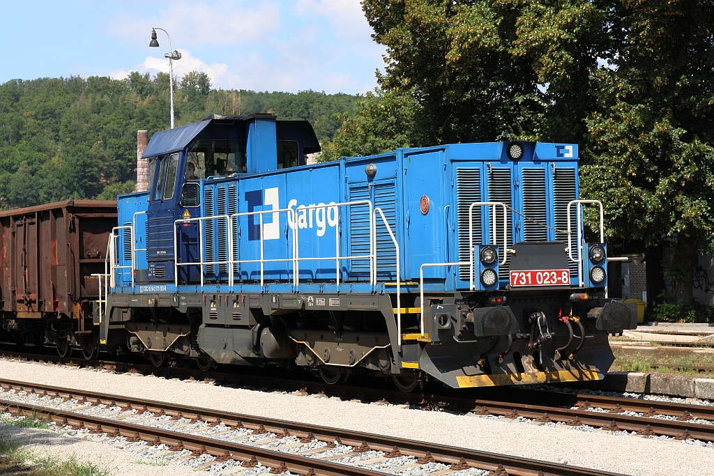 CDC 731 023-8 am 15.August 2018 im Bahnhof Zastavka u Brna.