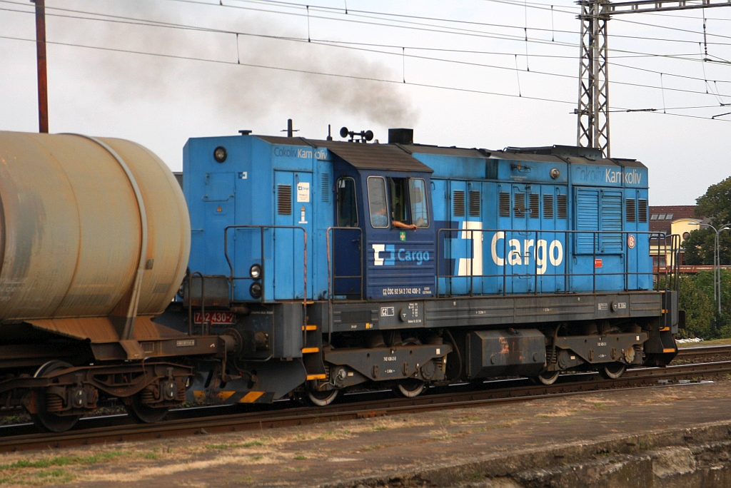 CDC 742 430-2 fährt am 24.August 2019 durch den Bahnhof Brno-Zidenice.