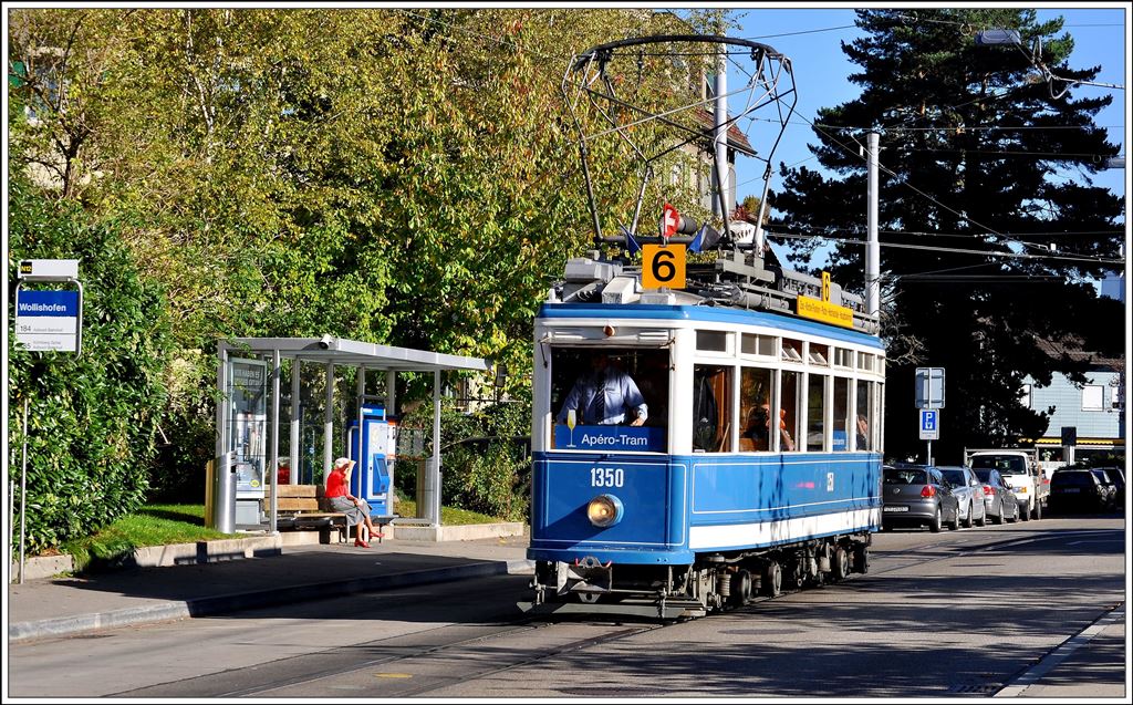 Ce 4/4 1350 in Zürich Wollishofen. (18.10.2014)