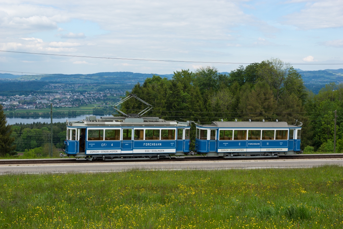 CFe 2/2 4 und C 11 befinden sich am 17.05.2014 unterhalb von Scheuren.