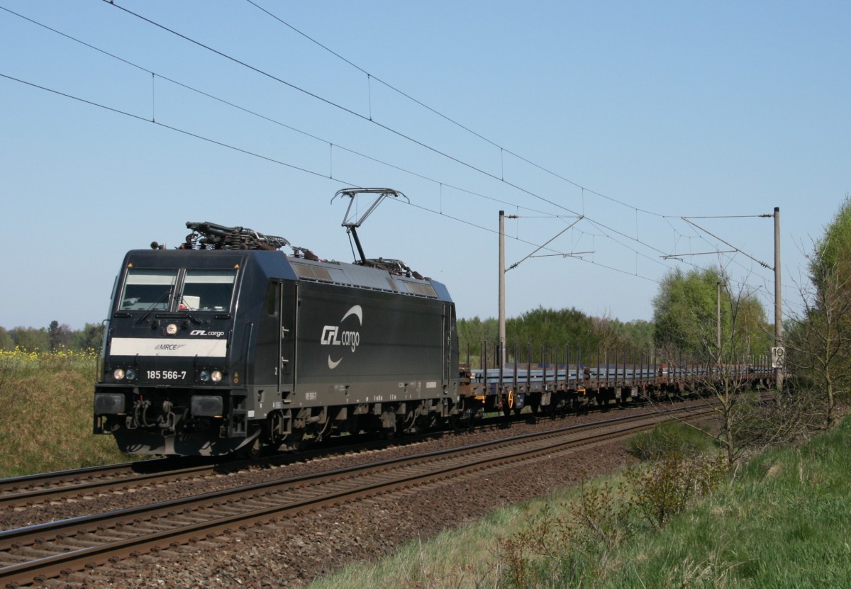 CFL 185 566 mit DGS 89458 (Hmb-Waltershof–Ehrang) am 18.04.2009 zwischen Maschen und Jesteburg