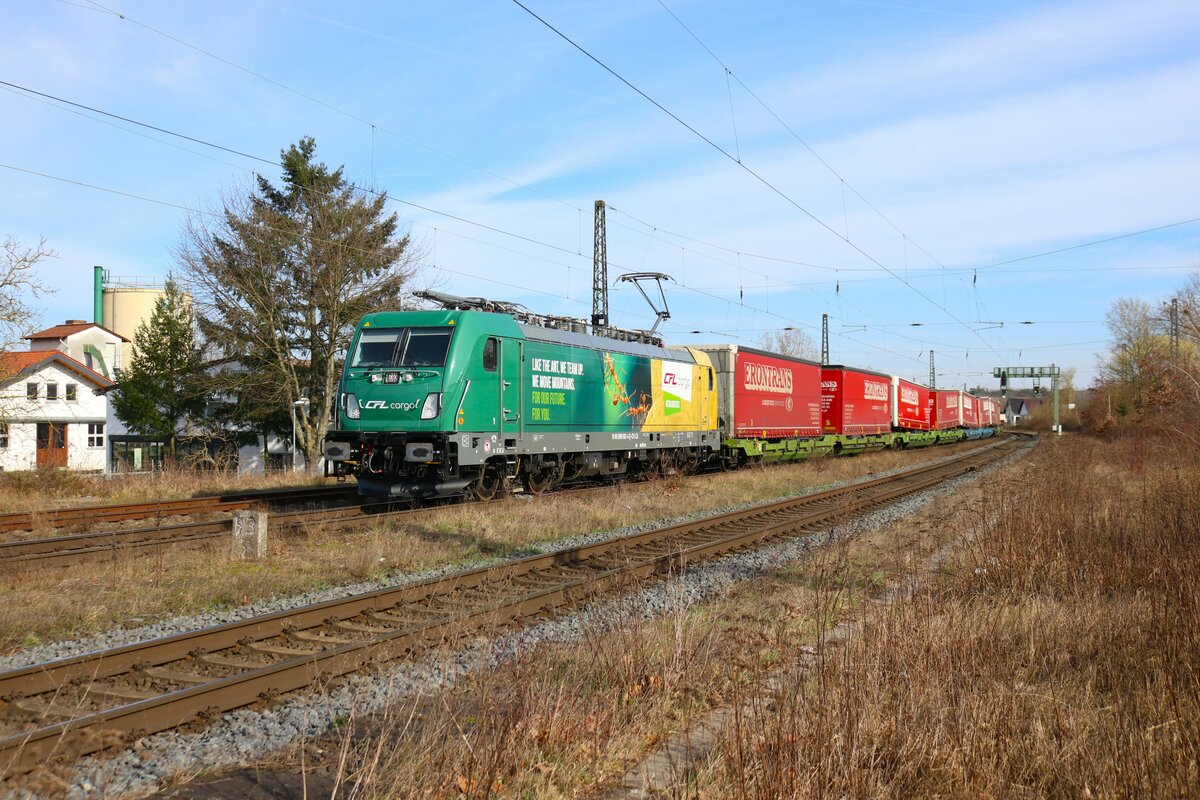 CFL Cargo Bombardier Traxx 188 062-4 mit Erontrans KLV in Dieburg am 03.03.24